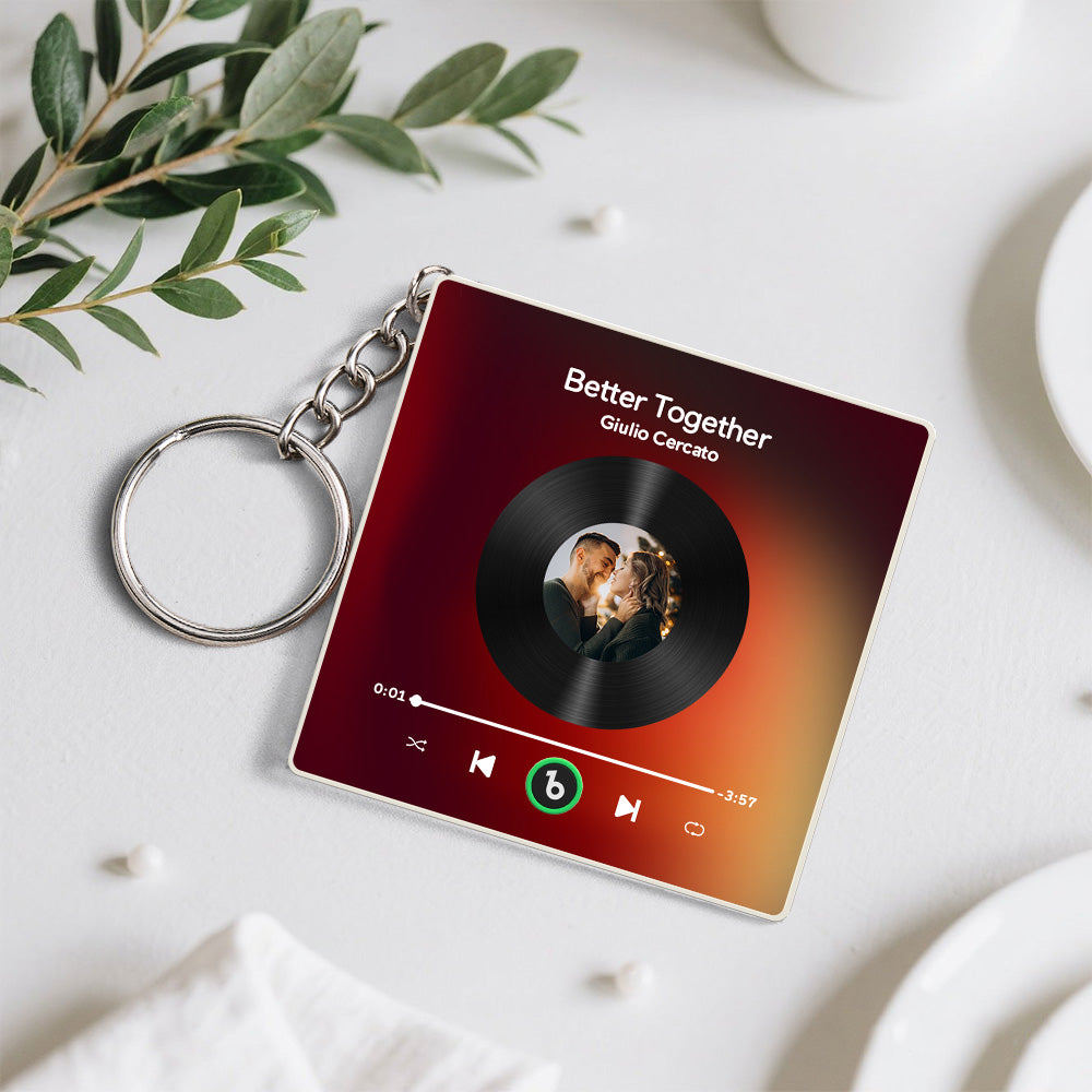 Personalized Photo Music Keychain Bluetooth Music Box Bag Charm That Plays Music Without Cell Phone Anniversary Gifts