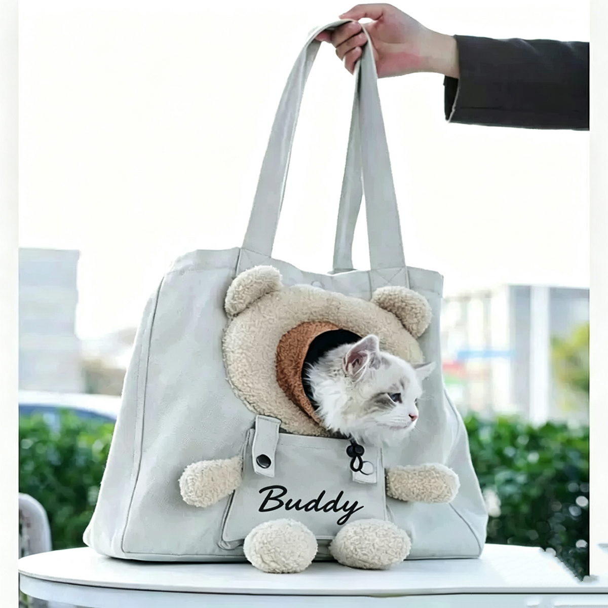Custom Pet Carrier Sling Bag – Breathable Canvas Crossbody Shoulder Bag for Small Dogs, Cats & Puppies with Safety Strap