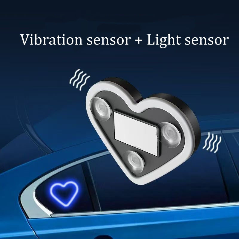 Solar-Powered Heart Car Light LED Decorative Window Lamp  Auto Exterior Solar Energy Mood Light