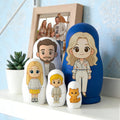 Personalized Portrait Nesting Doll Custom Photo Family Portrait Cartoon Style Gift Photo Gift for Mom