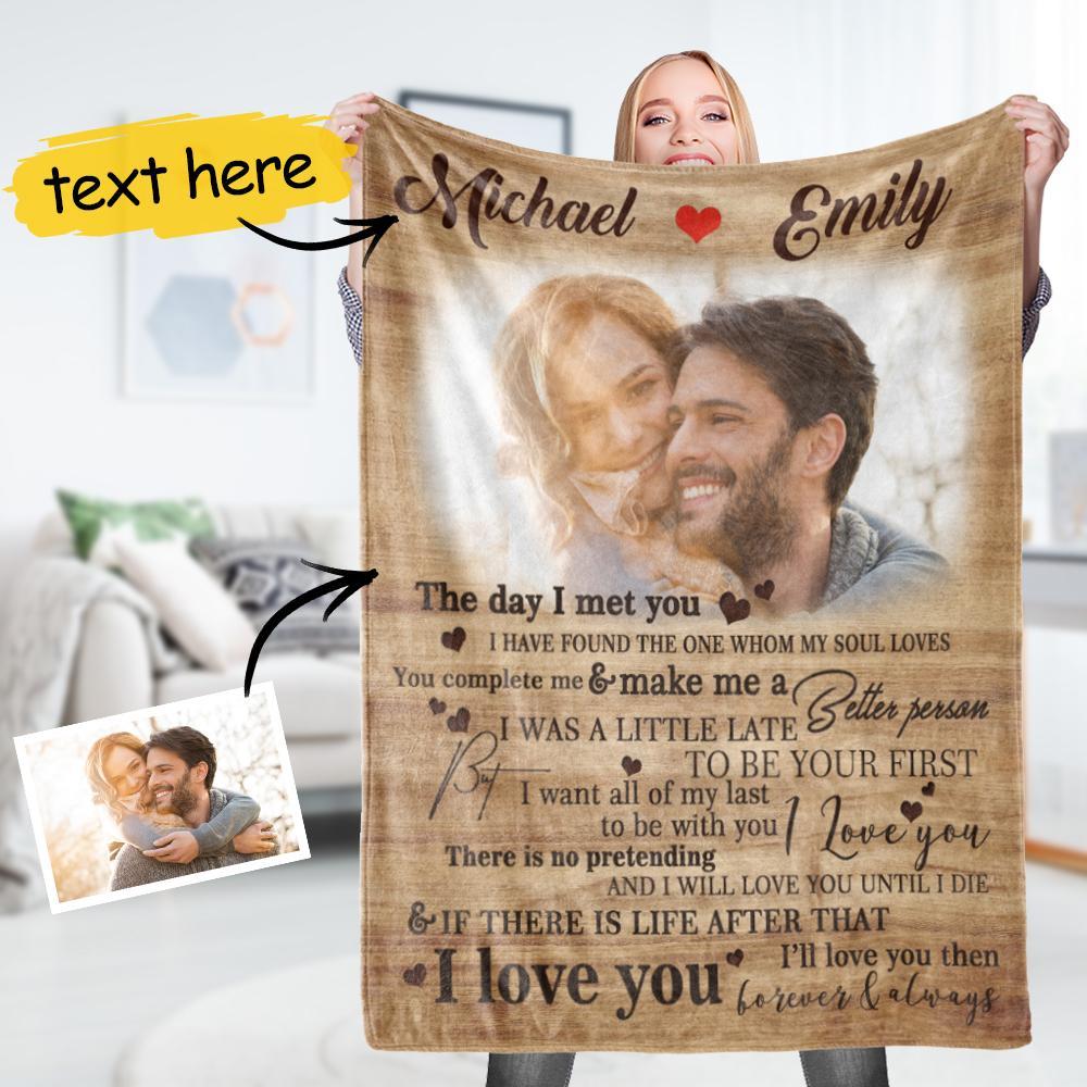 Picture Customized Couple Blanket for Lovers Memorial Gift