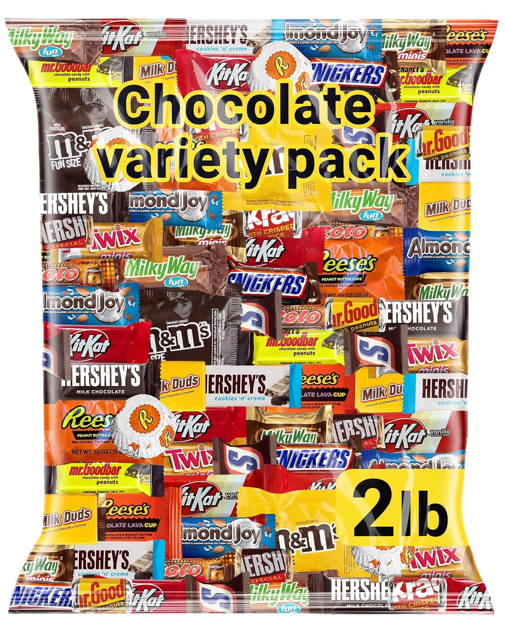 Assorted Candy Variety Pack 5 lb, 225 Ct - Individually Wrapped Chocolate