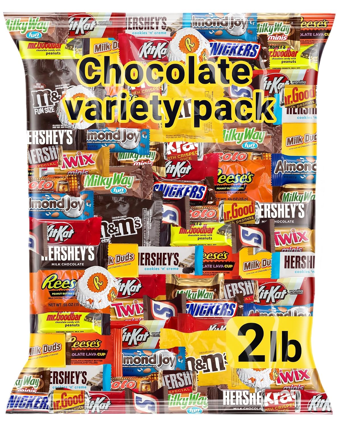 Assorted Candy Variety Pack 5 lb, 225 Ct - Individually Wrapped Chocolate