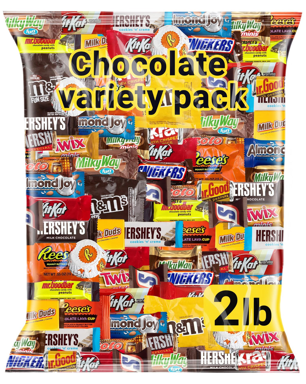 Assorted Candy Variety Pack 5 lb, 225 Ct - Individually Wrapped Chocolate