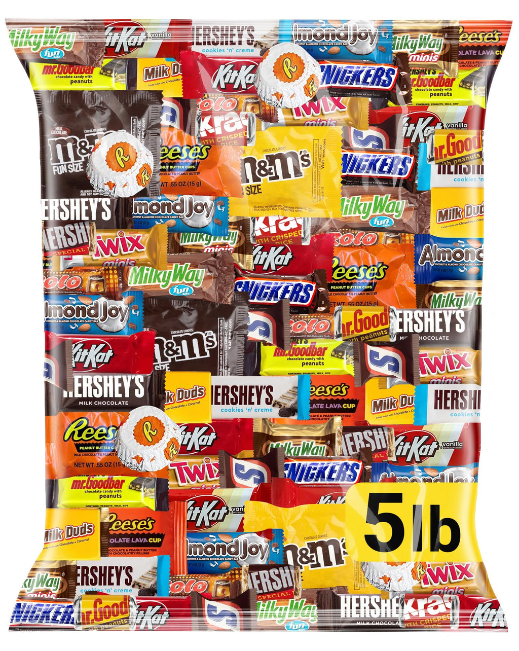 Assorted Candy Variety Pack 5 lb, 225 Ct - Individually Wrapped Chocolate