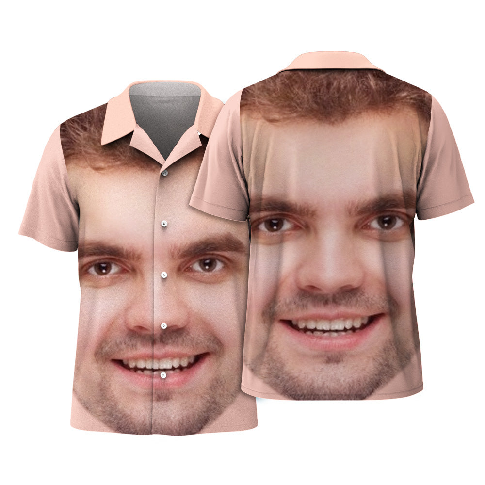 Custom Face Hawaiian Shirts Personalized Photo Gift Men's Christmas Shirts Gift - Big Face