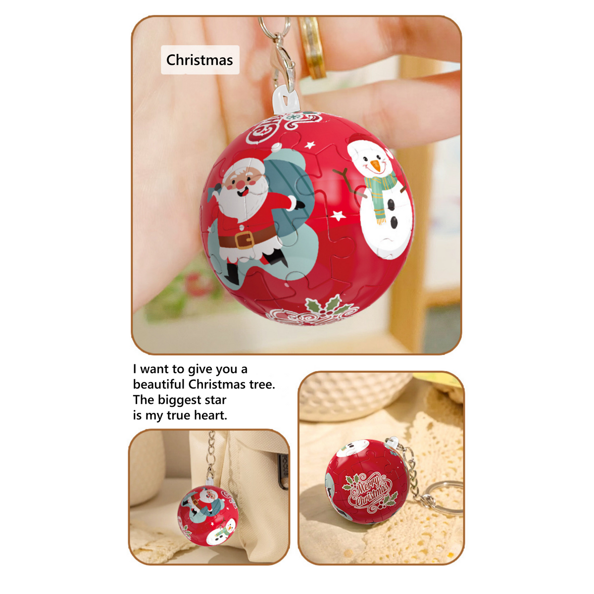 3d Puzzle Ball Keychain Basketball Building Block Educational Toy Pendant