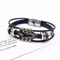 Vintage Leather Guitar Bracelet, Men's Bracelet, Retro Music-Inspired Wristband Accessory, Gift for Music Lover