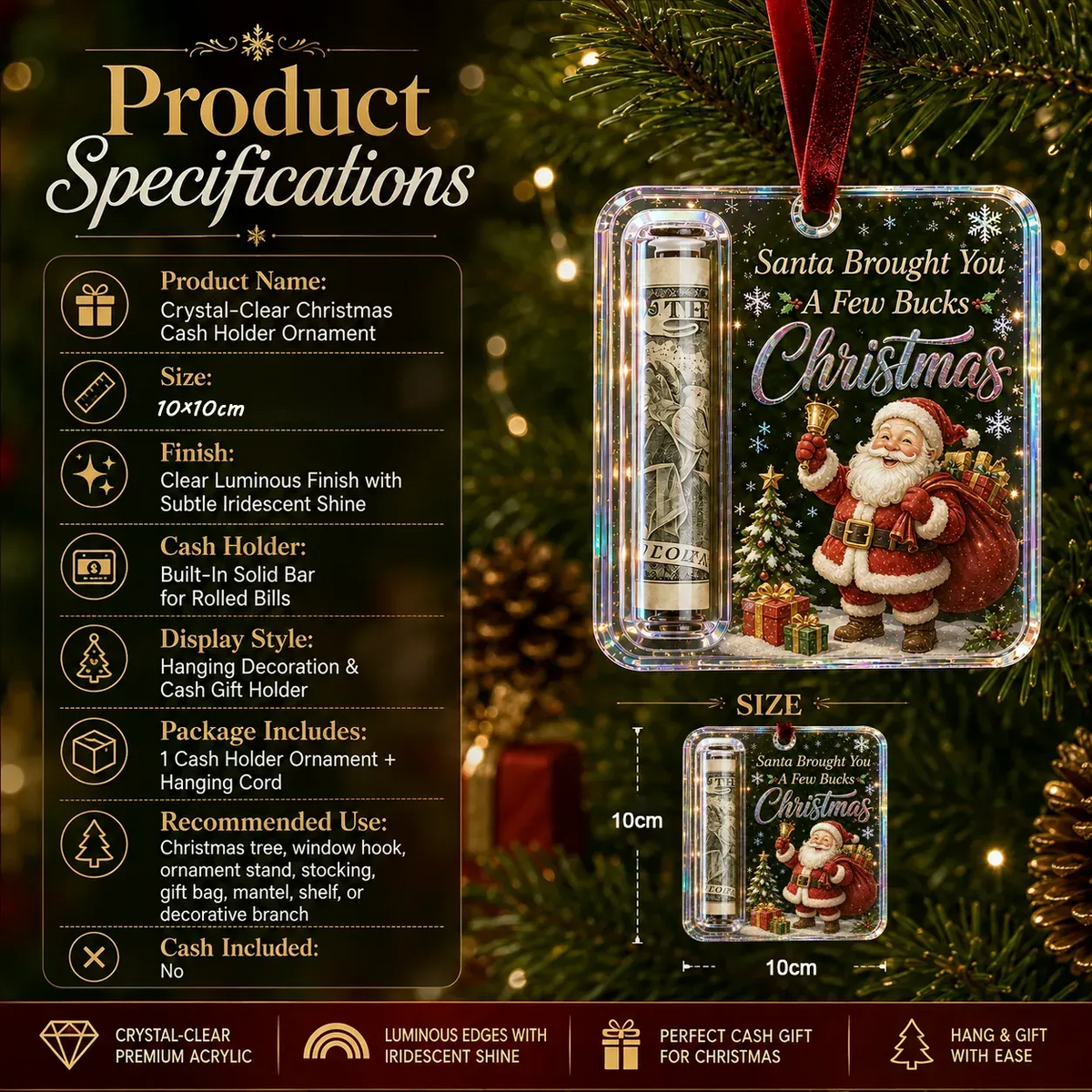 Christmas Cash Gift Ornament- Make Cash Feel Like A Real Christmas Gift