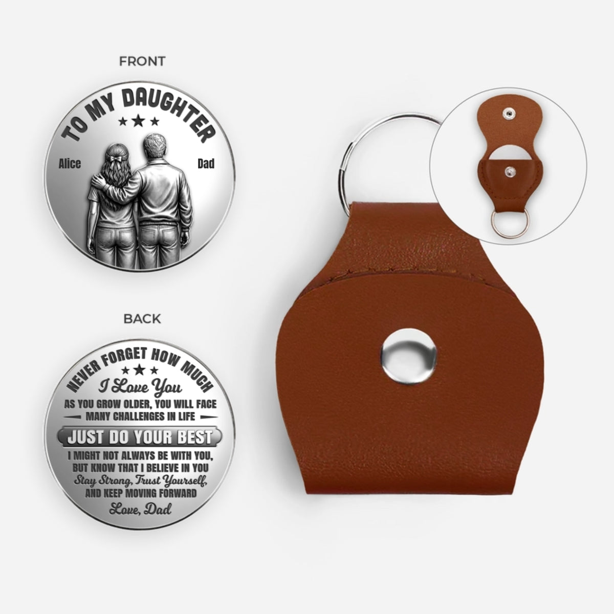3D Printing Effect Custom Pocket Hug for Son/Daughter - Just Do Your Best