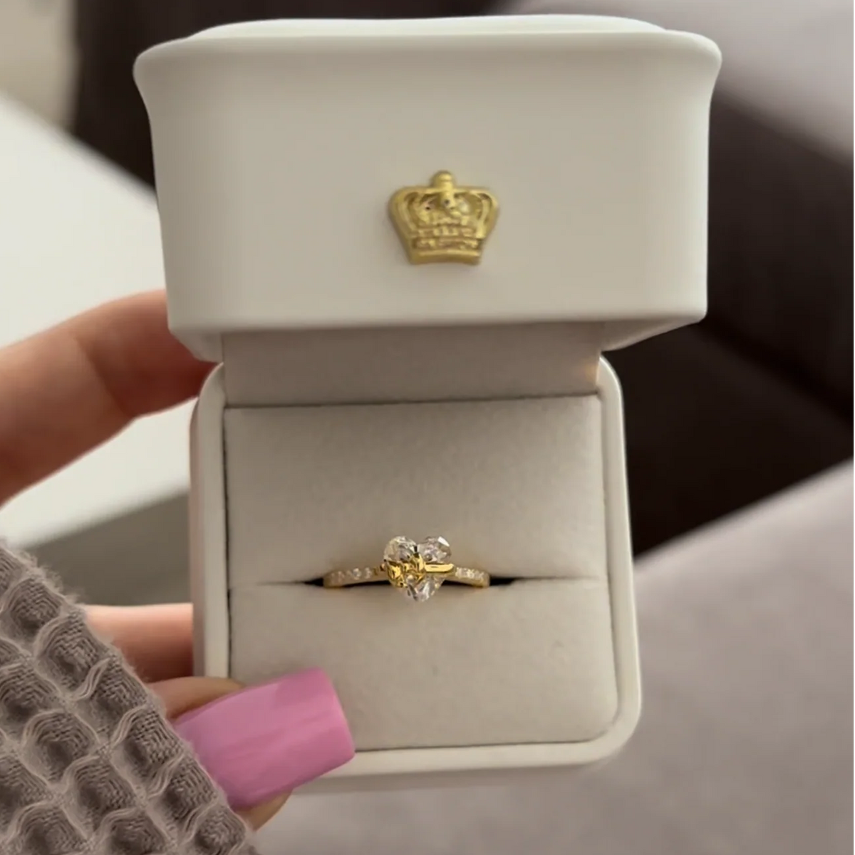 Heart Bow Ring Sterling Silver Ring Zircon Ring Gift For Her
