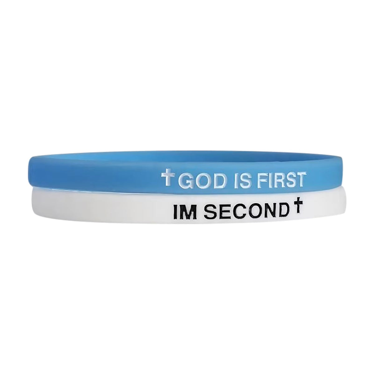 GOD IS FIRST Bracelet Set Faith Rubber Wristbands Inspirational Christian Sports Bracelets