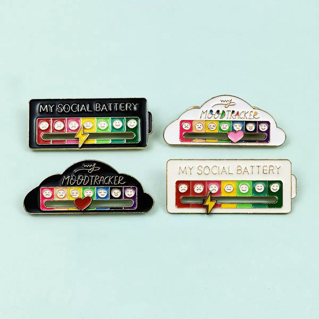 Funny Social Battery Mood Tracker Pin Creative Gift for Friends