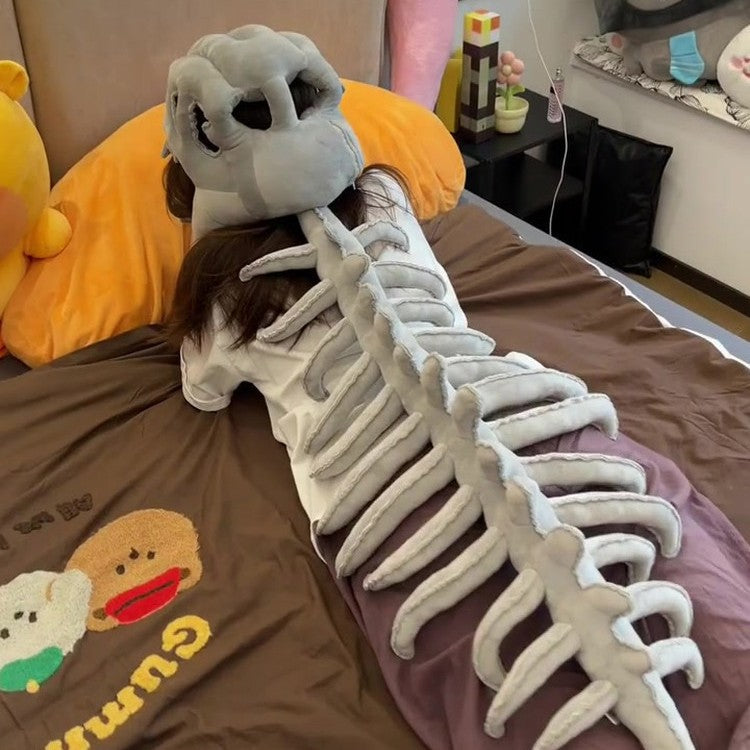 Funny Dinosaur Skeleton Plush Toy Costume Creative Dino Head Plush Dress-Up Doll Cute Gift