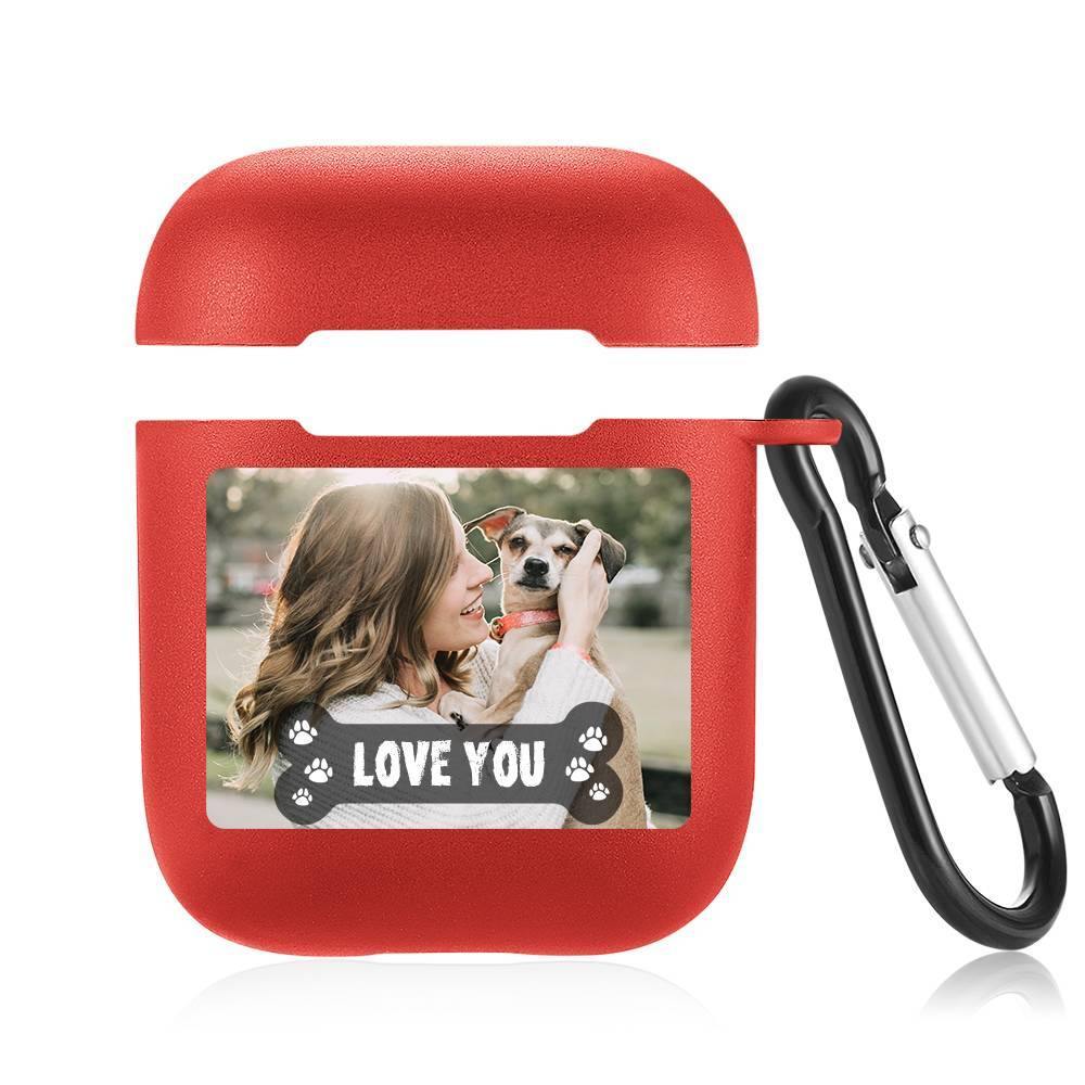 Custom Photo Airpods Case Earphone Case Red Cute Pet - Avatar