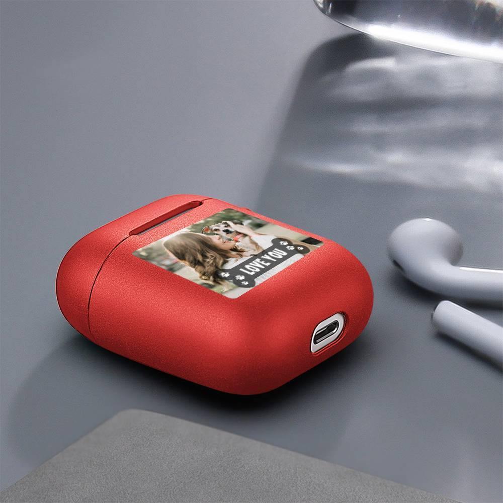 Custom Photo Airpods Case Earphone Case Red Cute Pet - Avatar