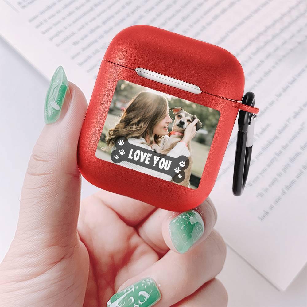 Custom Photo Airpods Case Earphone Case Red Cute Pet - Avatar