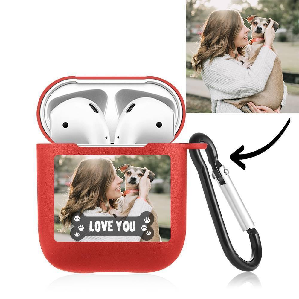 Custom Photo Airpods Case Earphone Case Red Cute Pet - Avatar