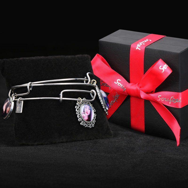 Complete Round Photo Charm Bangle Special Alloy