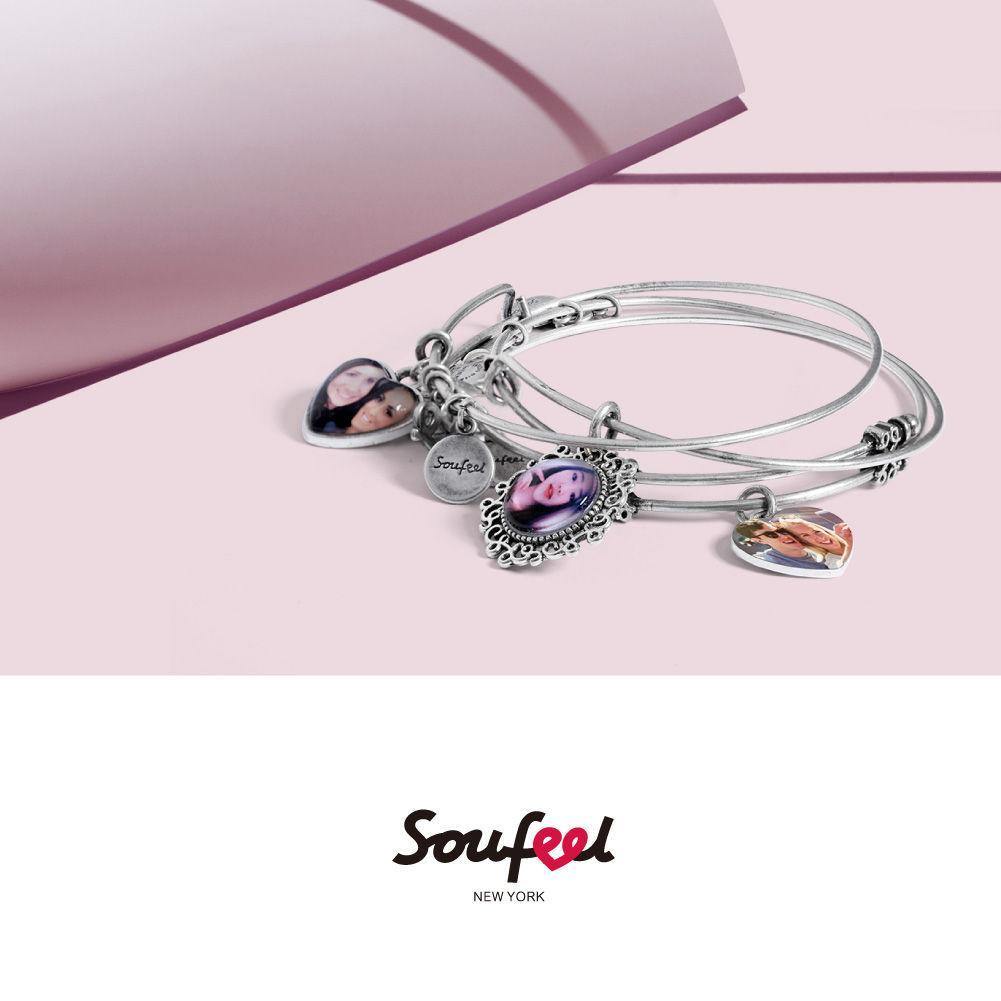 Complete Round Photo Charm Bangle Special Alloy