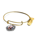 Complete Round Photo Charm Bangle 14kGold Plated Special Alloy
