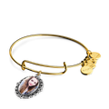 Complete Oval Photo Charm Bangle 14kGold Plated Special Alloy
