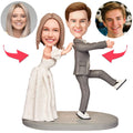 Wedding Gift Bridegroom Don't Run Custom Bobblehead with Engraved Text