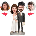 Wedding Gift Intimate Couple Custom Bobblehead with Engraved Text
