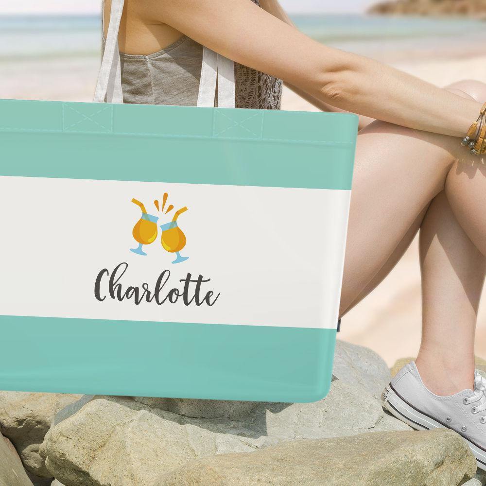 Engraved Handbag for Summer Cyan