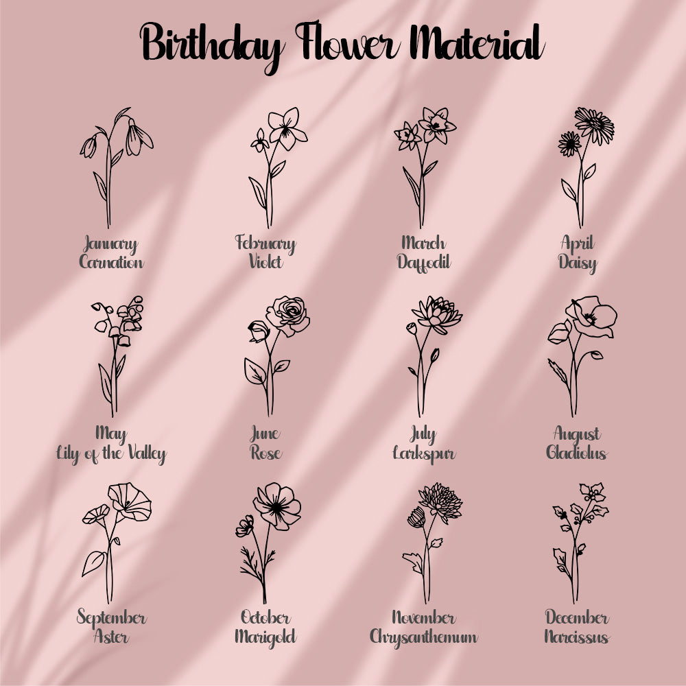Personalized Birth Flower Canvas Tote Bag Large Capacity Beach Tote Bag Bridal Party Gift for Girls