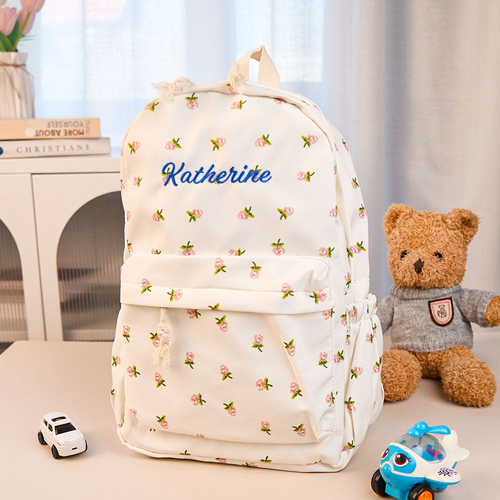 Personalized Schoolbag Flower Girl Student Customized Name Backpack Gift for Her