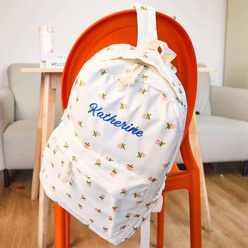 Personalized Schoolbag Flower Girl Student Customized Name Backpack Gift for Her