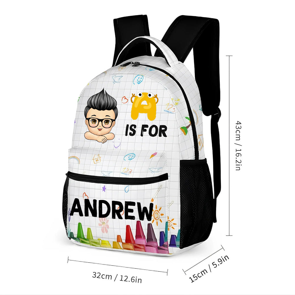 Custom Kid Backpack Custom School Kids Name Backpack Gift For Back To School First Day of School Gift for Student Son Daughter