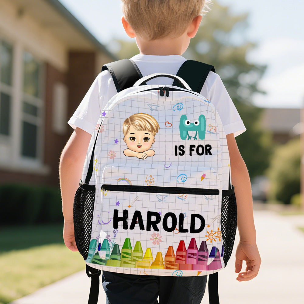 Custom Kid Backpack Custom School Kids Name Backpack Gift For Back To School First Day of School Gift for Student Son Daughter