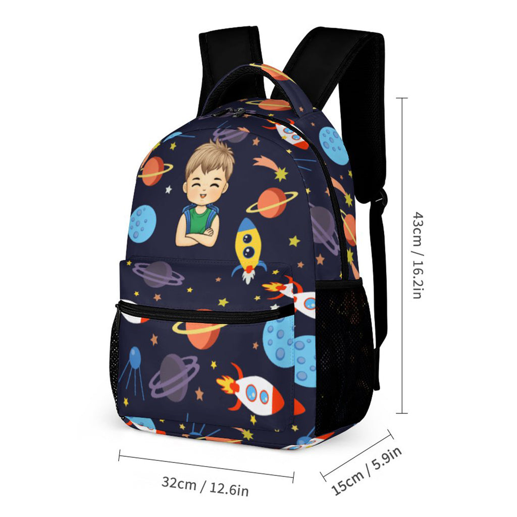 Custom Kid Backpack Custom Name Portrait Backpack Optional Background Back To School Gift For Kid