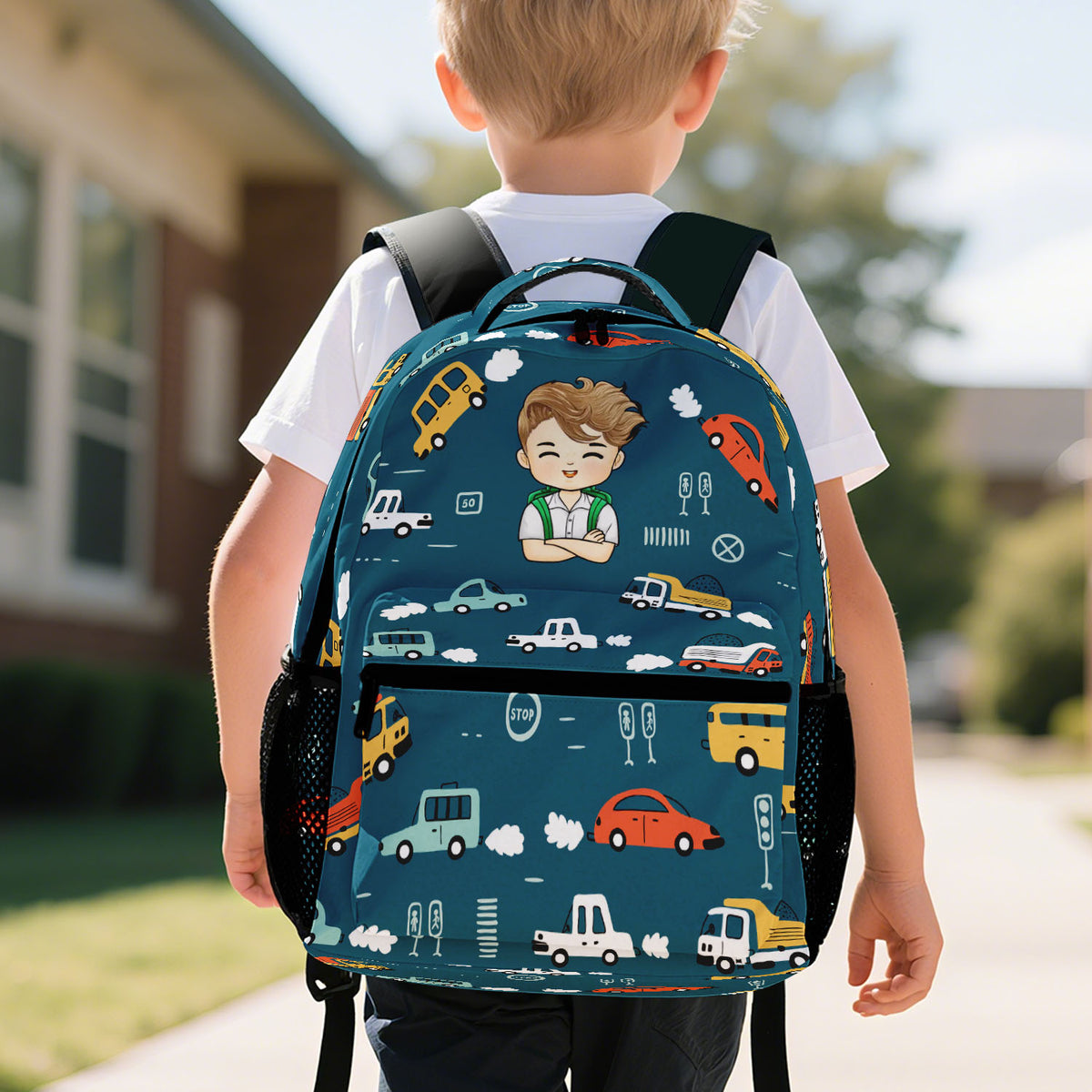 Custom Kid Backpack Custom Name Portrait Backpack Optional Background Back To School Gift For Kid