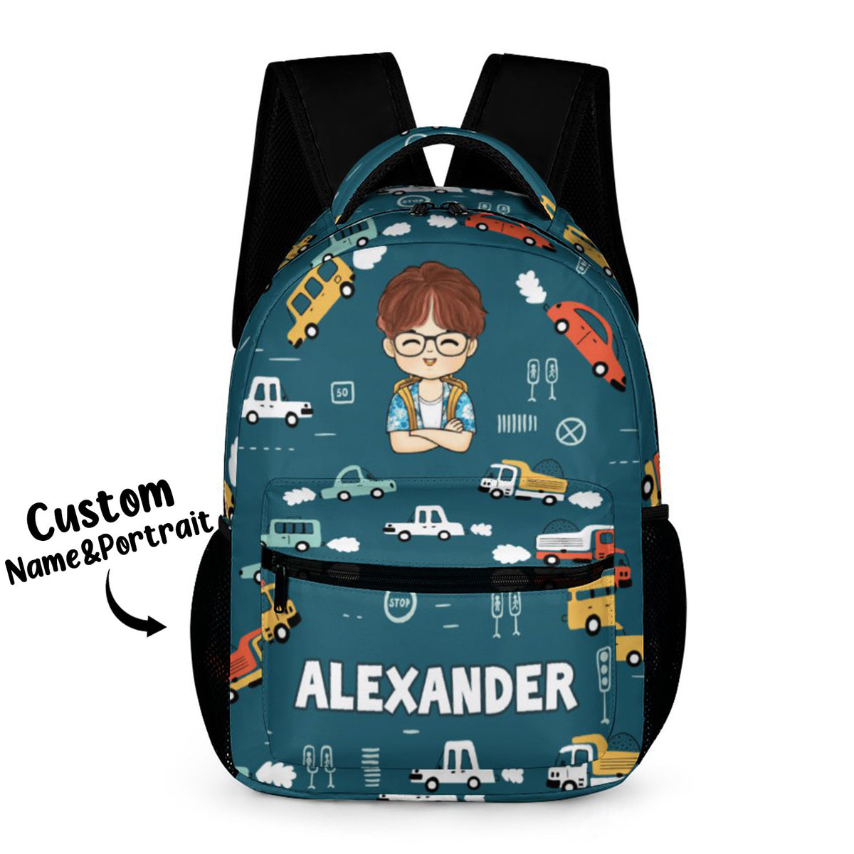 Custom Kid Backpack Custom Name Portrait Backpack Optional Background Back To School Gift For Kid
