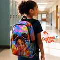 Custom Afro Black Girl Name Backpack, Custom Back-to-School Backpack For Kids, Custom Afro Black Princess Toddler School Bag/Lunch Bag