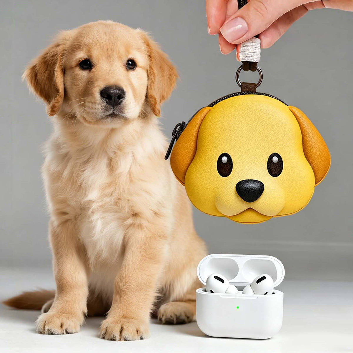 Custom Emoji Earphone Bag - Turn Your Photo Into Emoji Personalized Emoji Small Earphone bag with Zipper and Lanyard Coin Purse