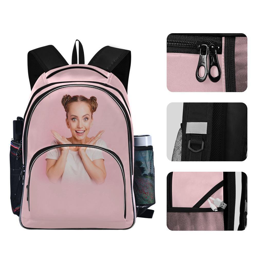 Photo Backpack Beautiful Girl