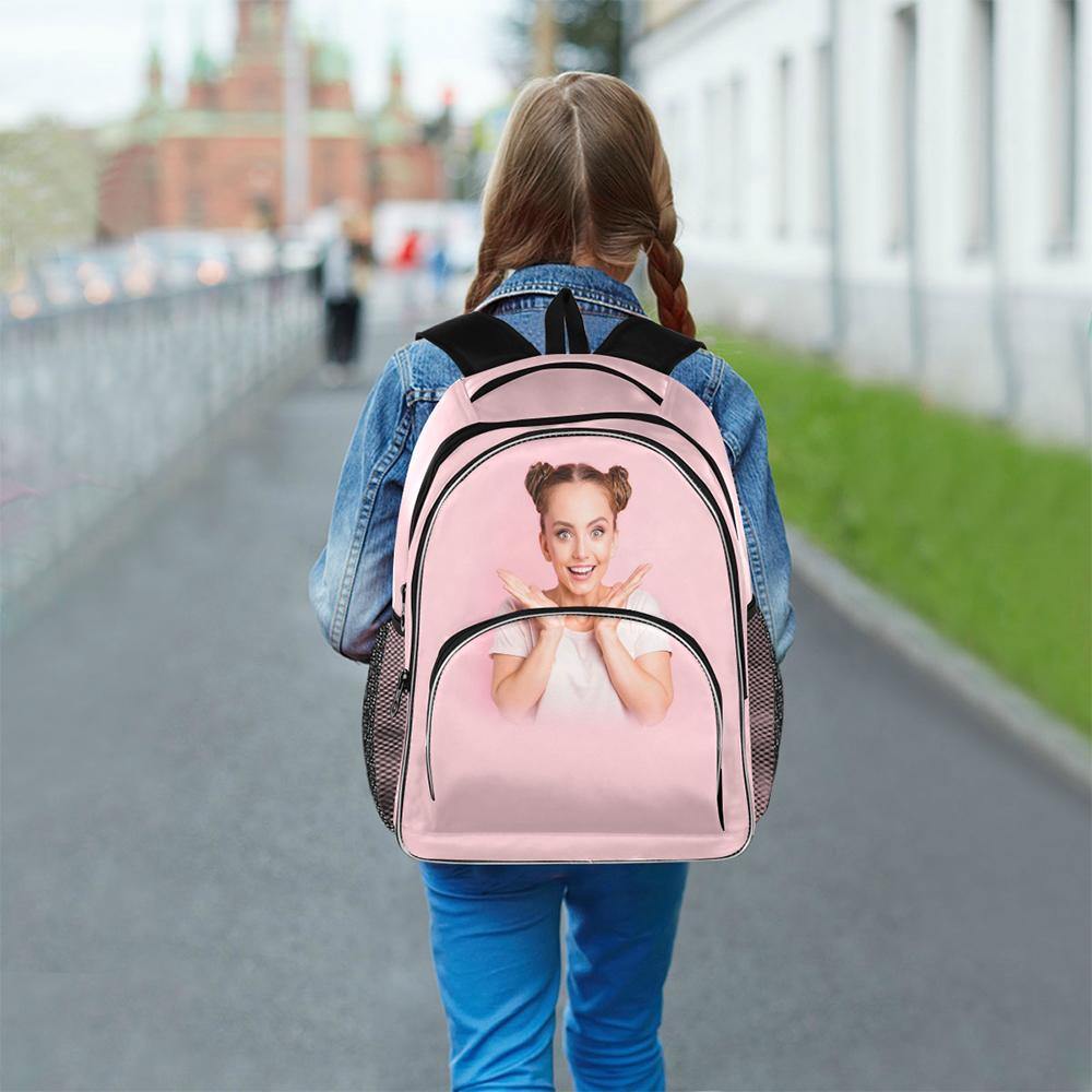 Photo Backpack Beautiful Girl