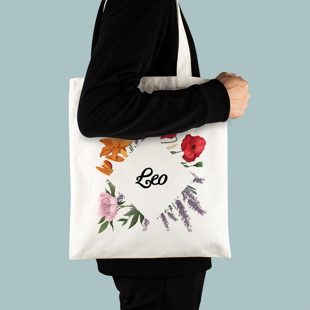 Custom Engraved Hand Bags Flower Theme