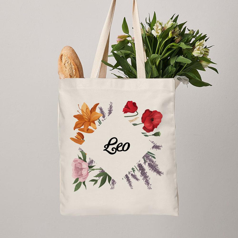 Custom Engraved Hand Bags Flower Theme