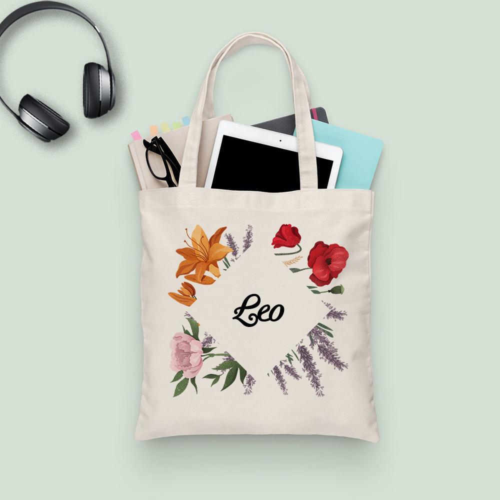 Custom Engraved Hand Bags Flower Theme