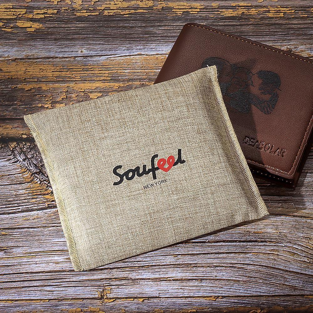 Linen Short Wallet Bag Gift for Her/Him