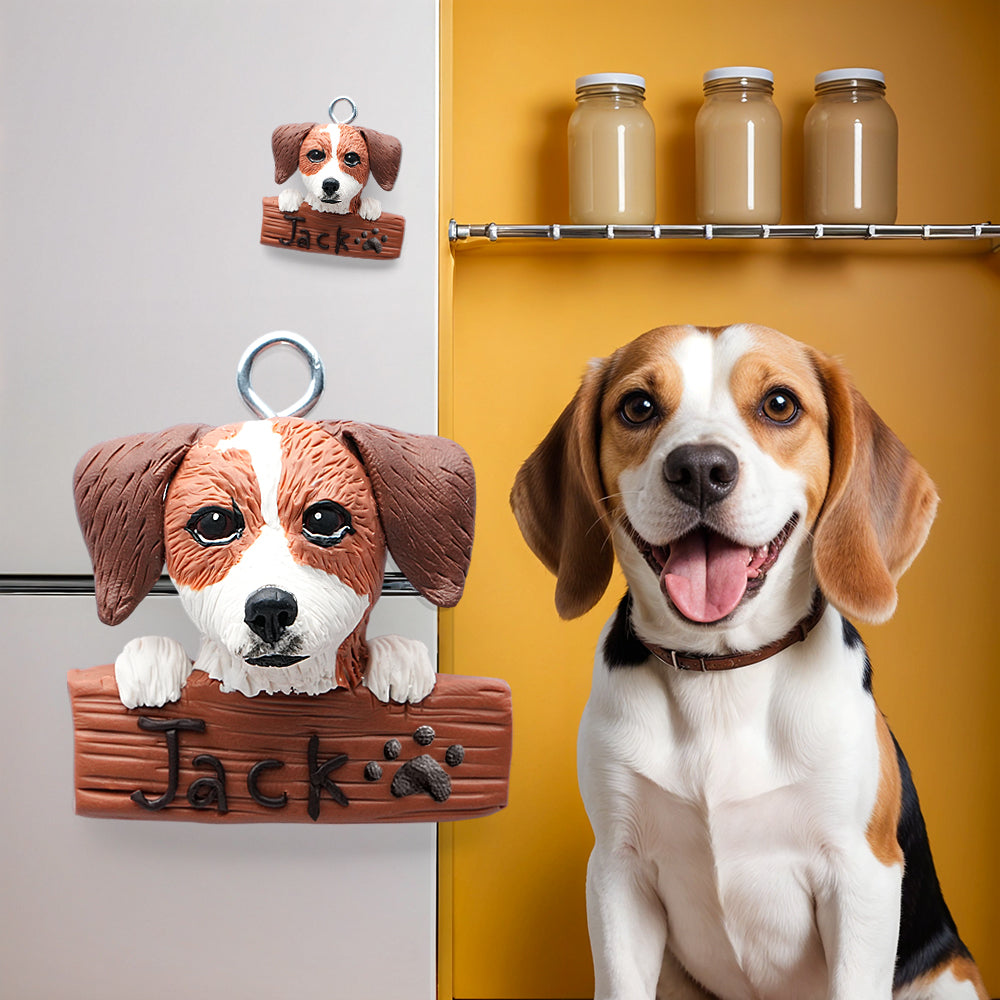 Custom Pet Fridge Magnets Handcrafted Personalized Clay Refrigerator Decor for Pet Lovers