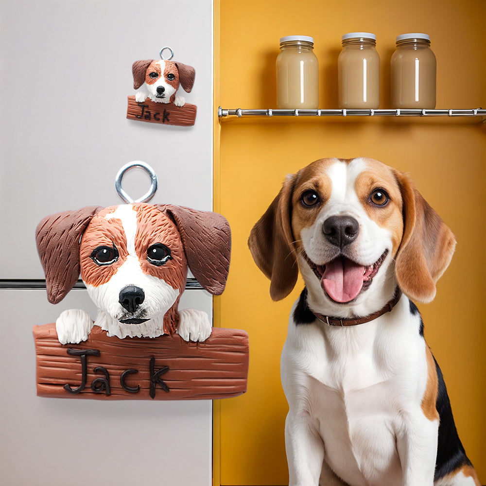 Custom Pet Fridge Magnets Handcrafted Personalized Clay Refrigerator Decor for Pet Lovers