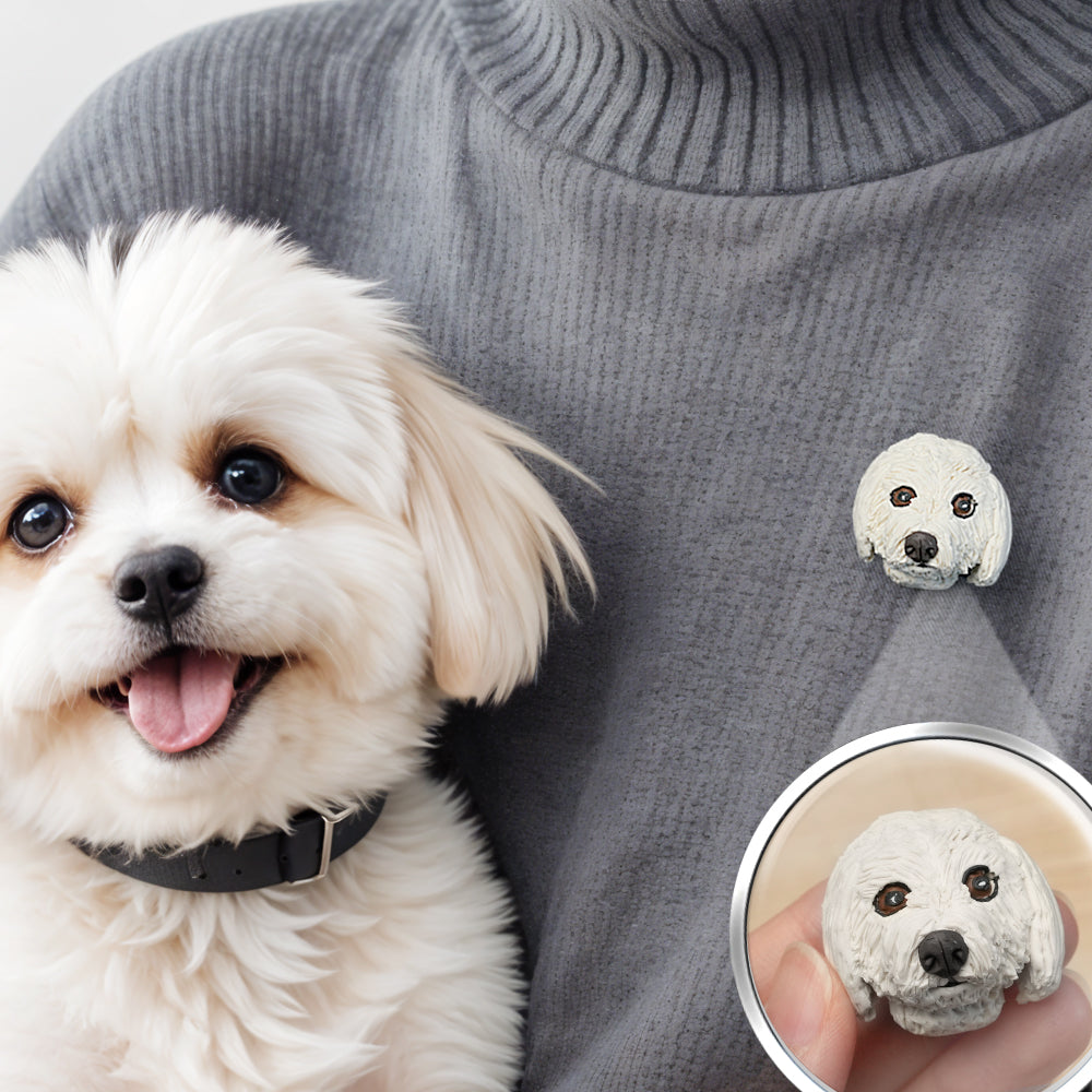 Custom Pet Brooch Handcrafted Personalized Clay Brooch for Pet Lovers