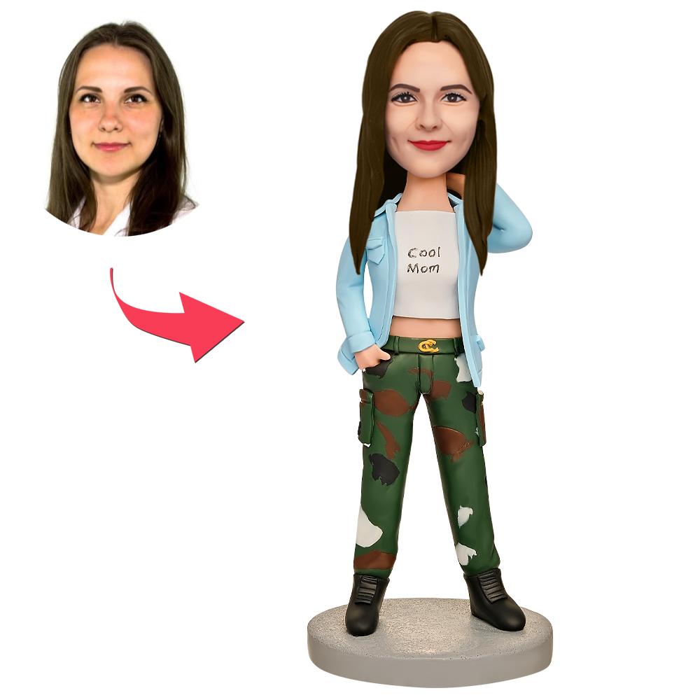 Mother's Day Gift Cool Mom Custom Bobblehead with Engraved Text