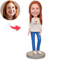 Mother's Day Gift I Love My Mom Custom Bobblehead with Engraved Text